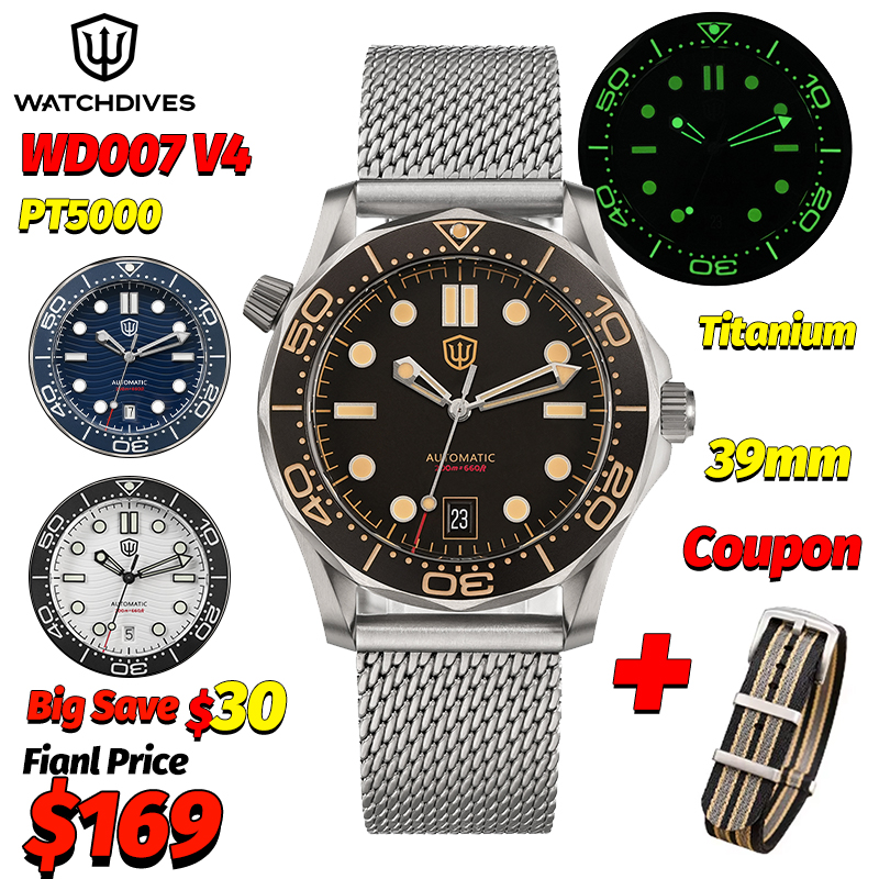 Watchdives Wd007 V4 39Mm NTTD  - Plastic Dome Clear ulasan dan harga