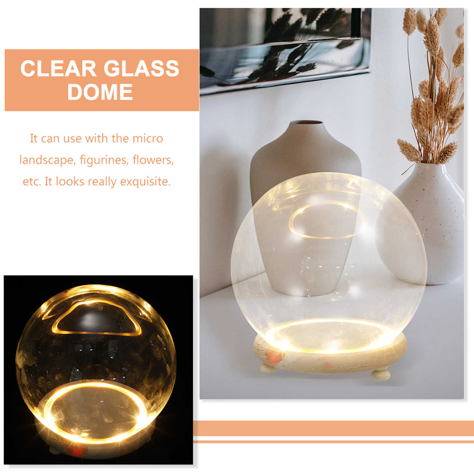 Clear Glass Dome Preserved Flo - Plastic Dome Clear ulasan dan harga