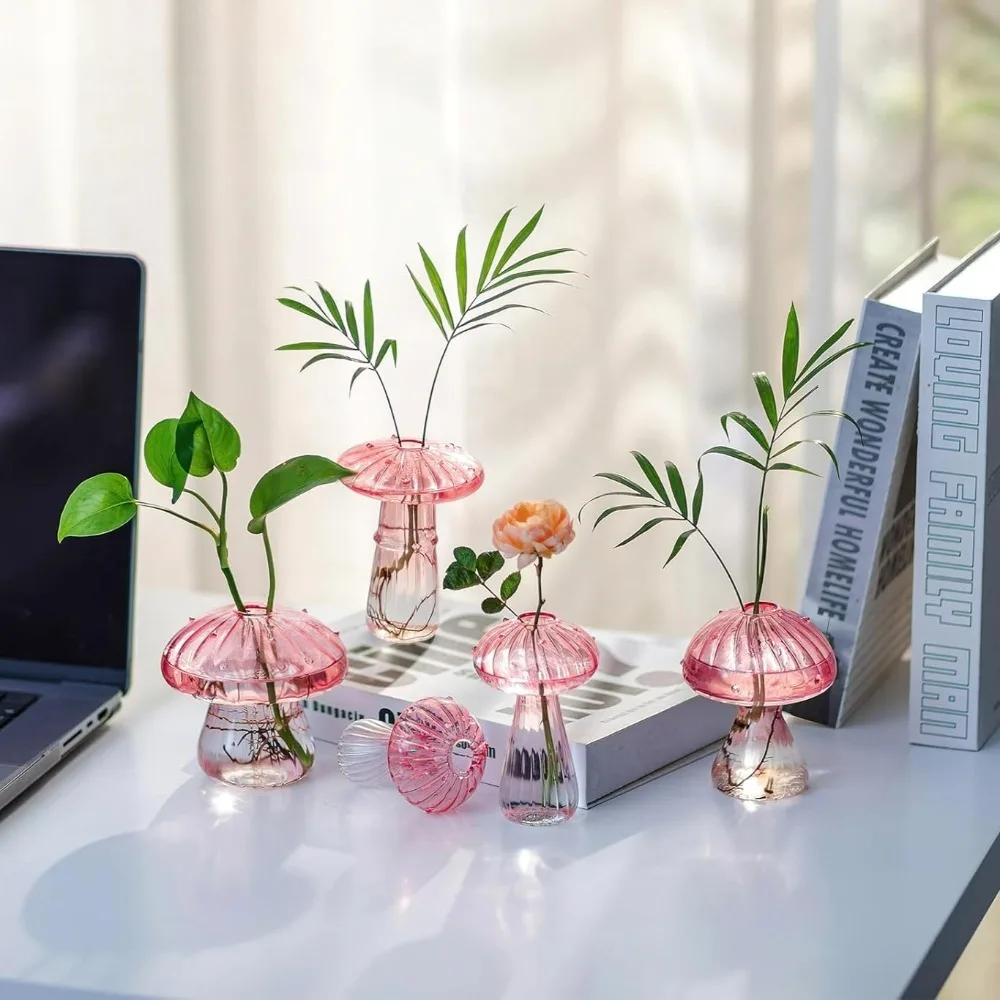 Mushroom‑Design Fluted Glass P - Propagation Station Vase ulasan dan harga