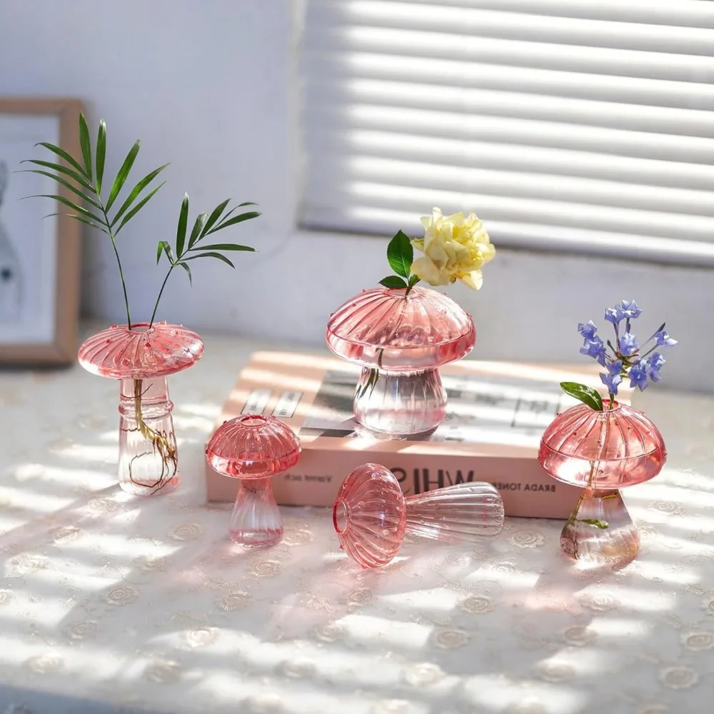 Mushroom‑Design Fluted Glass P - Propagation Station Vase ulasan dan harga